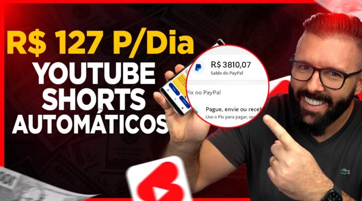 Incrível! Ganhe R$127 REAIS p/ DIA com YOUTUBE SHORTS, Sem Aparecer, 500 Shorts p/ Hora